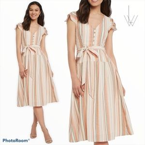 Lost + Wander Striped City to Country Midi Dress